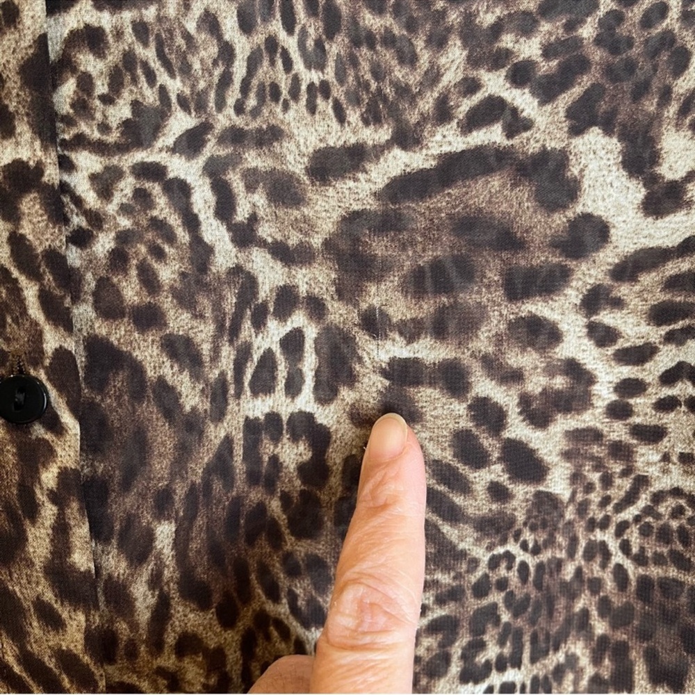 The Kooples Leopard Print Button Up Top Size XXS Semi Sheer Blouse Mobwives - Picture 10 of 13